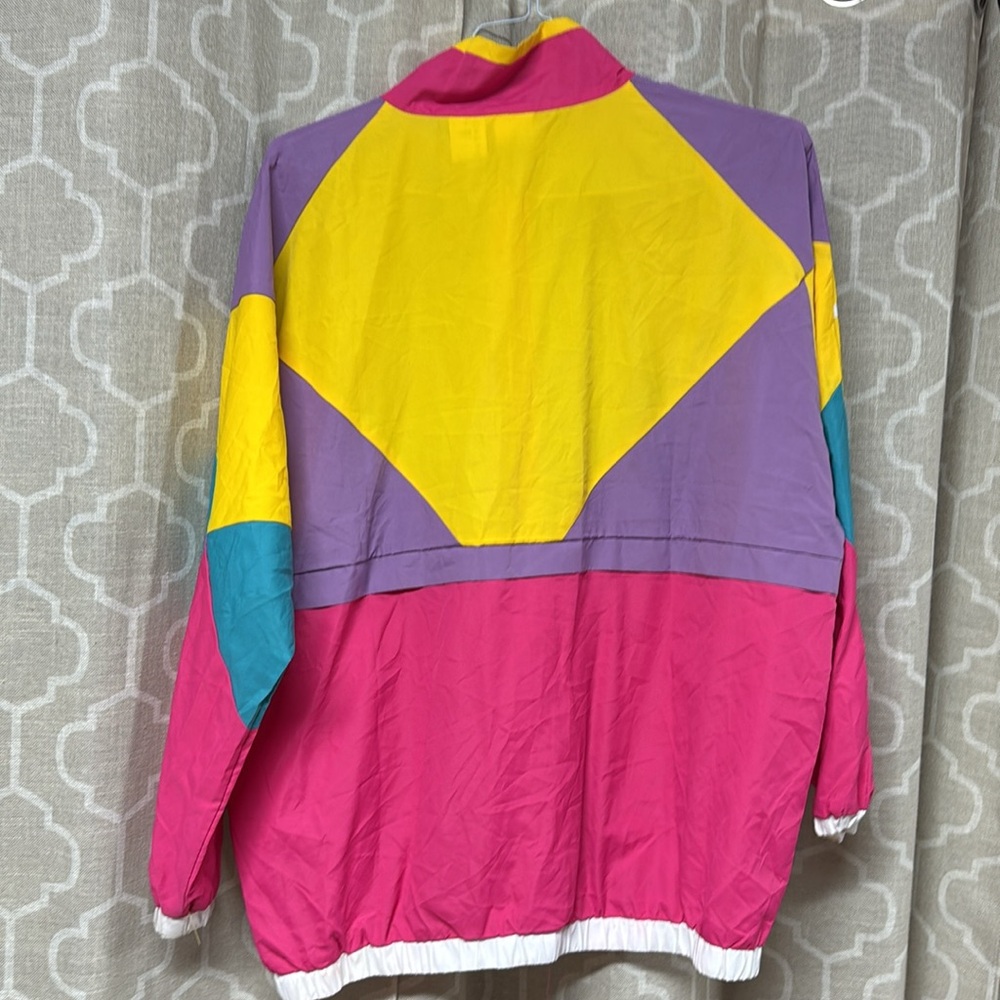 Vintage funny guy creations Colorful color block Windbreaker nylon jacket small - Picture 4 of 6